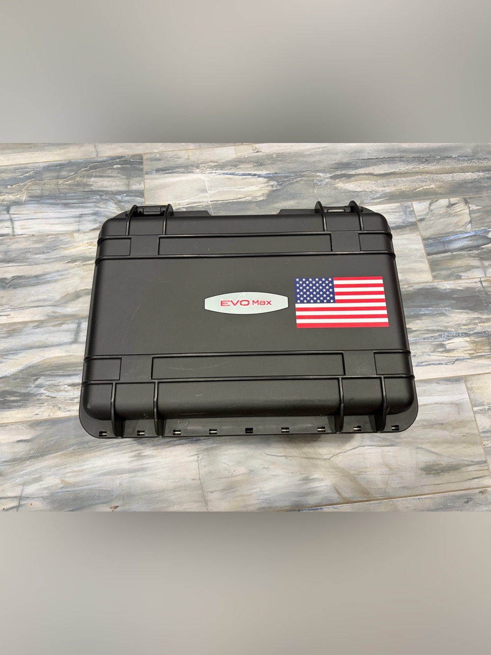 EVO Max Hard Shell Black Equipment Case with American Flag Sticker